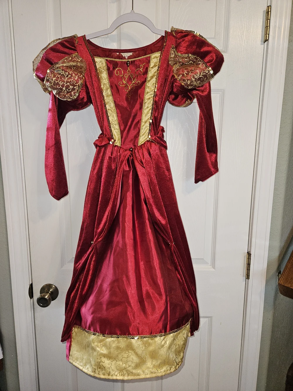 Girls Red and Gold Regal Princess Costume Dress - Halloween